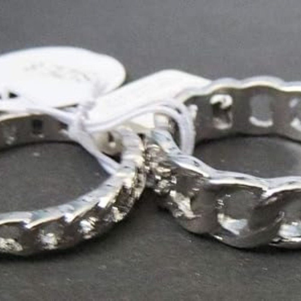 LS-33 Lia Sophia Set of 2 Technique Tally Ring in Silver RV58 Size 5-11 - Picture 2 of 3